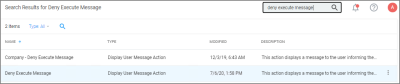 Search for Deny Execute Message