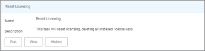 Reset Licensing task