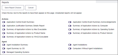 select report options