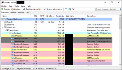 Process Hacker UI